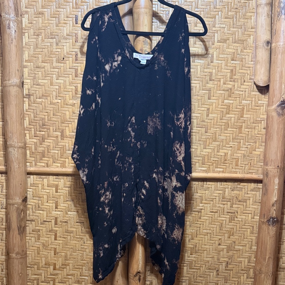 Black and Brown tie dye rayon Tunic